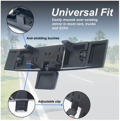 접이식 차량 거울 다기능 거울 시야 확대 회전 가능한 조절 가능한 사각형 접이식 거울