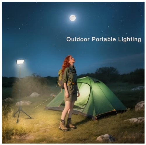 조절 가능한 색온도 LED 캠핑 라이트 - USB 전원으로 작동하는 야외 캠핑 랜턴, 하이킹, 배낭 여행 및 캠핑을 위한 컴팩트한 디자인, 휴대용 가방 포함, 캠핑 액세서리, 하이킹 필수품, 매트 핏, 내구성 있는 구조, 배터리 없음