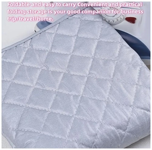 대형 두꺼운 코팅된 은색 다리미판 1개, 집에서 사용하기 편한 접이식 및 휴대용, 여행 호텔 기숙사 데스크탑 다림질 패드