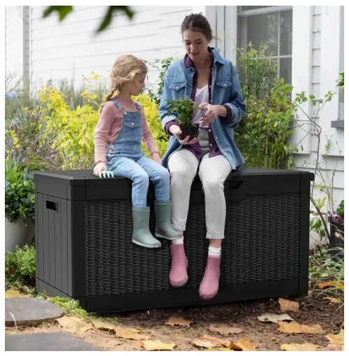 Homall 아웃도어 데크박스 0312 벤치 400L 정원수납 다용도 택배보관함 농기구수납