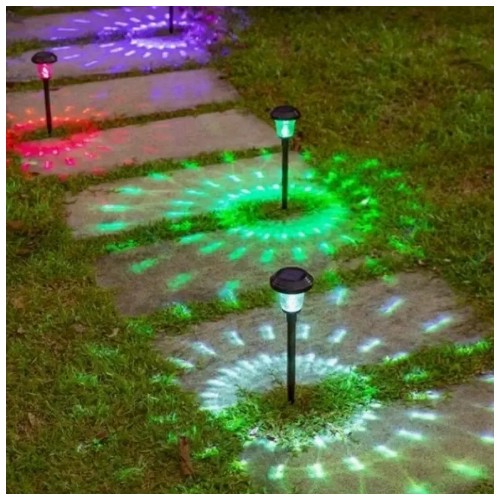 6개 태양광 조명, 따뜻한/시원한 빛 야외 지면 스포트라이트, 정원, 백야드, 휴대용 조명에 적합