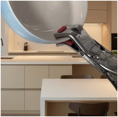 내열성 패드가 있는 헤비듀티 스테인리스 스틸 버른 클램프 - 뜨거운 접시, 베이킹, 요리용 미끄럼 방지 주방 집게, 식기세척기 및 오븐 안전 - 가정, 레스토랑, 바베큐에 이상적 - 디쉬 클램프, BBQ 필수품, 인체공학적 핸들 디자인, 논슬립 그립 패드, 조리 도구, 내구성 있는 구조, 레스토랑 용품