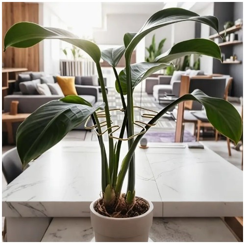 내구성 있는 몬스테라 지지대 & 지원 시스템 - 대나무 그립 키트가 포함된 금속 등반 식물 트레이너, 건강한 식물 성장에 이상적, 안전하고 장식적인 정원 지지대 | 등반 식물 지지대 | 금속 안정기