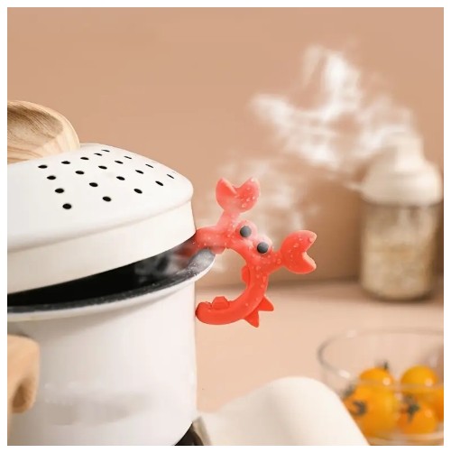 2개의 실리콘 수저 받침 세트, 귀여운 게와 문어 디자인, 주방 도구 및 주걱용 내열 수저 거치대, 조리대 조리 도구 정리함