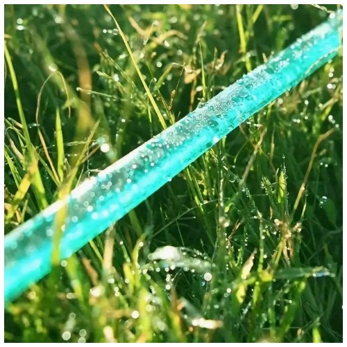 고성능 평면 유연 PVC 관수 호스 - 잔디, 화단, 정원용 내구성 방수 드립 시스템 - 사계절 사용 가능, 미국/유럽 커넥터 포함, 효율적인 물 분배, 균일한 질감 디자인, 견고한 연결부