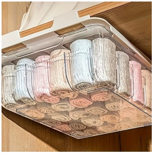 15칸 벽걸이 정리함 - 투명 칸막이가 있는 내구성 강한 스토리지 박스, 속옷·양말·액세서리용 공간 절약형 옷장 정리대 - 침실, 욕실, 드레싱룸에 이상적, 간편 설치 브라켓 포함, 욕실 수납, 공간 효율 디자인, 접근 쉬운 구획, 내구성 플라스틱