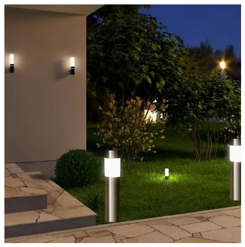 4개 세트 태양광 야외 정원등 - IP44 고품질, 내구성 강한 스테인리스 스틸 경로 조명, 자동 켜짐/꺼짐 기능, 에너지 효율적 솔라 가든 라이트, 드라이브웨이 & 파티오용, 실내외 장식 조명, 내구성 있는 태양광 조명