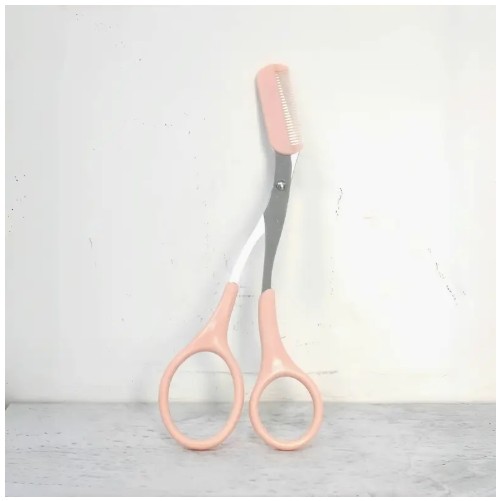 스테인리스 스틸 정밀 눈썹 다듬기 가위, 통합 빗, 수동 그루밍 도구, 내구성 있는 플라스틱 손잡이, 배터리 불필요, 완벽한 눈썹 쉐이핑을 위한