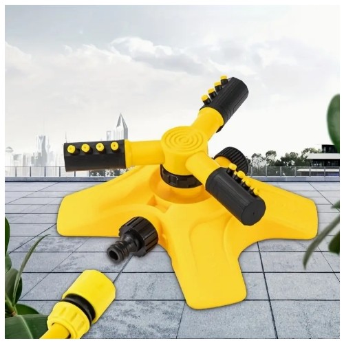 회전형 정원 스프링클러 시스템(선택 가능한 호스 포함) - 노란색과 검은색, 내구성 있는 플라스틱, 잔디와 마당 냉각, 수자원 보존 기능, 잔디 수분 공급 | 현대 스프링클러 시스템 | 내구성 있는 플라스틱 스프링클러
