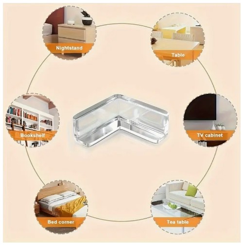 20개 투명 실리콘 범퍼 세트, 전기 콘센터 및 가구 모서리 보호용, 6개의 방에서 사용 가능한 안전 코너