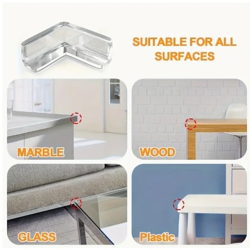 20개 투명 실리콘 범퍼 세트, 전기 콘센터 및 가구 모서리 보호용, 6개의 방에서 사용 가능한 안전 코너