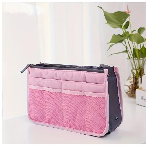 다기능 여행용 정리 가방 - 다중 포켓, 초경량 내구성 세탁 가능 지퍼 화장품 & 휴대용 가방, 메쉬 포켓 및 탄력 밴드 포함, 전자제품 수납용 (핑크, 블루, 그린, 오렌지, 퍼플, 블랙), 걸이형 화장품 여행 가방 6가지 색상