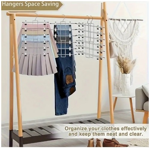 6층 금속 스커트 정리함, 360도 회전하는 후크 - 바지와 스커트를 위한 공간 절약형 옷 수납, 현대적인 연마된 마감, 내구성 있는 금속 구조, 옷장 정리, 스커트 걸이, 옷장 정리함, 세련된 금속 마감, 튼튼한 구조