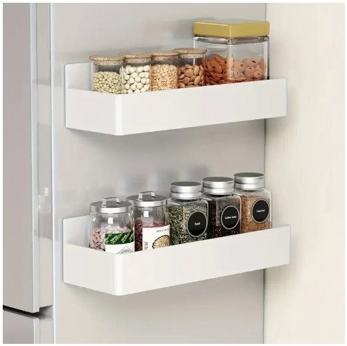 2/4개 대형 자석 플라스틱 보관 바구니, 냉장고, 전자레인지 및 세탁기용 - 냉장고 사이드 패널 갭에 스파이스 랙 홀더가 있는 다기능 주방 정리함, 냉장고 정리함 및 용기, 냉장고 보관, 냉장고 액세서리, 공간 절약 디자인, 무드릴 설치, 청소 용이, 바쁜 가정, 작은 공간 거주