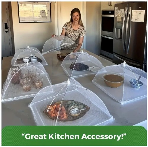 4개 팝업 식품 커버, 접이식 메쉬 식품 텐트, 재사용 및 세척 가능한 먼지 방지 보호, 야외 피크닉 캠핑, 바베큐 식품 보호망, 야외 피크닉 및 파티에 이상적, 아침 식사 스프레드에 완벽, 파티 식품 커버
