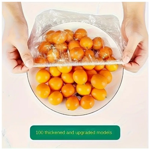 두 가지 색상이 있습니다, 100개 재사용 가능한 탄성 식품 보관 커버 - 투명한 신축성 있는 플라스틱 그릇과 접시 밀봉 필름, 향이 없으며 알루미늄 포일과 접이 필름의 완벽한 대안입니다