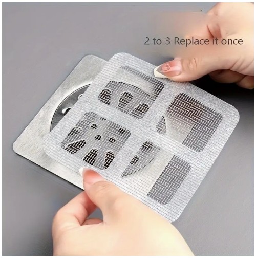 샤워, 주방 싱크대 및 욕실 배수구용 10개 셀프 접착 헤어 캐처 스티커 - 막힘 방지, 방충 바닥 배수구 커버, 플라스틱, 전기 필요 없음, 샤워 액세서리