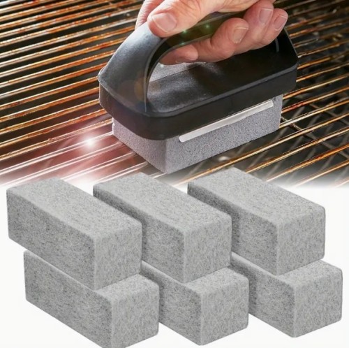 6팩 전문가용 멀티서페이스 클리닝 블록 - 에르고노믹 핸들, BBQ 그릴, 수영장 타일, 야외 주방 도구, 포슬린 & 스테인리스 스틸용 헤비듀티 얼룩 제거제 - 긁힘 방지 및 편안한 그립 디자인, 인터락킹 설계, 강력 청소용 스크러버