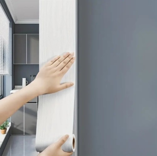 15cm x 5m 자체 접착식 나무 조각 수리 테이프 벽지 스티커, 문 프레임 엣지, 나무 문 트림, 손상 숨기기 및 장식용, 창문대, 책상, 캐비닛 및 옷장용 제거 가능한 벽지.