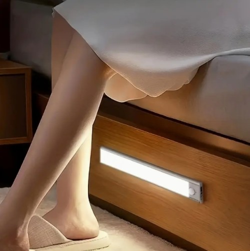 2-팩 LED 모션 센서 조명 - 자성 USB 충전, 조절 가능한 색온도 및 밝기, 가정용 플라스틱 튜브 조명, ≤36V 작동 전압, 충전식 배터리, 전자 부품 포함