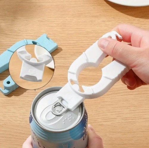 노인 및 관절염 손용 인체공학적 병따개 - 파란색 핸들, 톱니 모서리 & 레버 메커니즘, 전원 불필요한 병·병 오프너, 약한 손을 위한 쉬운 그립 플라스틱 개봉기, 내구성 있는 주방 도구