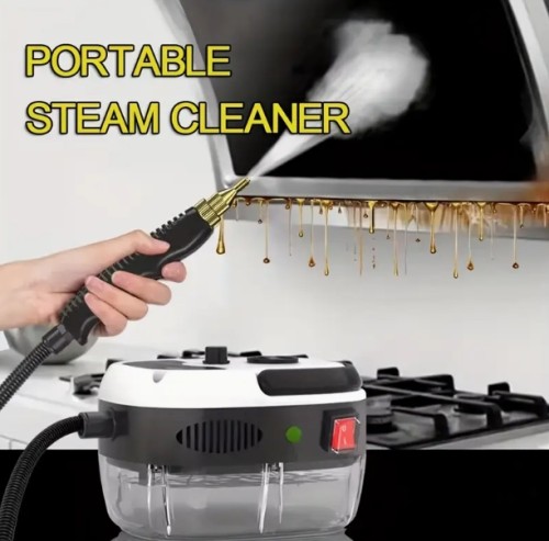 3개의 브러시 헤드와 6단계 조절 가능한 속도의 고온 압력 스팀 클리너가 포함된 1500W 휴대용 핸드헬드 스팀 클리너, 주방, 가구, 욕실, 자동차에 적합