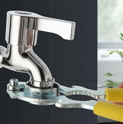 다기능 스테인리스 스틸 수도꼭지 및 싱크대 스프레이어 렌치, 6.5인치 - 미끄럼 방지 그립 포함 - 분해, 탈취제 제거 및 필터 풀기에 완벽한 가정 수리 도구