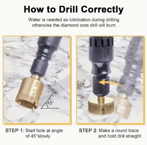 12개 다이아몬드 코팅 드릴 비트 세트, 유리, 석재, 그라니트, 돌, 타일, 세라믹을 위한 홀 사우 키트, 6에서 35mm까지 범위 - 수동 도구