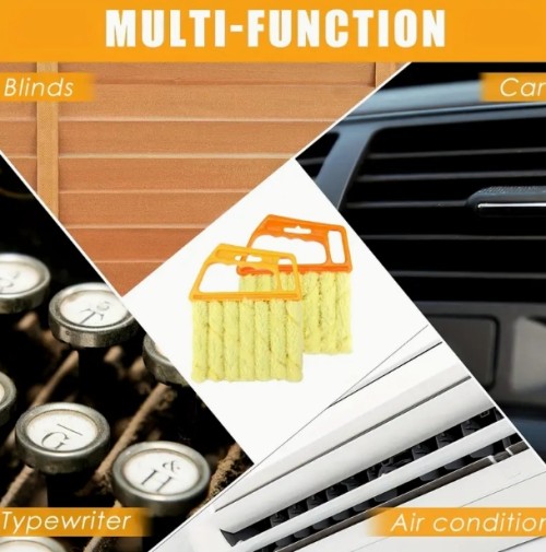 1pc 세척 가능한 마이크로파이버 창 청소 브러시, 블라인드 청소용, 먼지 제거용