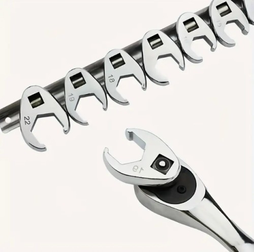 10개 세트 3/8인치 교체 가능한 헤드, 조절 가능 오픈엔드 렌치 세트, 중간 날개 퀵 래칫 렌치, 듀얼 사용 호른 오프닝 L자형 렌치, 자동차 수리 및 가정 유지보수용