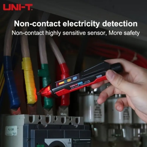 UNI-T 전압 감지 펜, 24V-1000V 비접촉형 AC 회로 테스터, 조절 가능한 감도 및 소리/빛 경보, 중립 및 화재 와이어 식별, 측정 브레이크포인트 파인더, 전압 테스터 펜