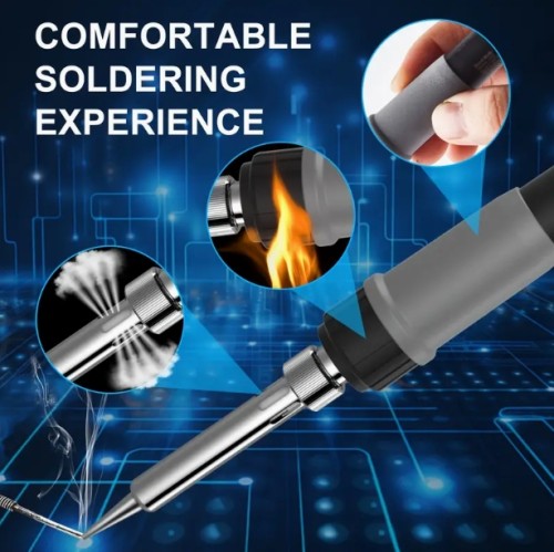 ILIBILIB 110V-240V 90W LCD 디지털 온도 조절 가능 납땜 인두기, 180~500°C, 6-in-1 자동 잠자기 기능 DIY 수리용 스마트 납땜 키트 (팁 5개 포함)