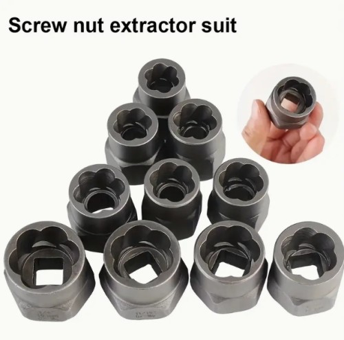26피스 볼트 추출기 세트 (헥사 어댑터 포함), 부러진 너트 제거 및 나사 추출 키트 - 자동차 정비 및 DIY 애호가용 - 내구성 강철 구조 - 차량 및 가정 수리용 - 자동차 소유자에게 완벽한 선물