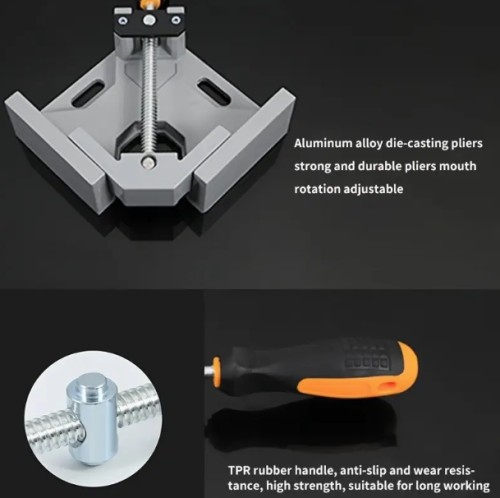 1개 조절 가능한 직각 클램프와 스윙 조 - 내구성 있는 알루미늄 합금, 싱글 핸들 90도 코너 클램프, 목공, DIY 프로젝트, 용접 및 캐비닛 제작용 - 조립 필요 없음, 목공 클램프