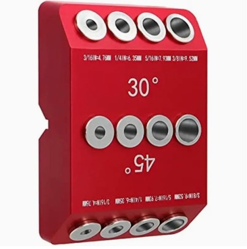 30/45/90도 금속 드릴 가이드 지그, 나무 포스트, 랙 스크루, 레일, 데크, 계단 핸드레일용 빨간 알루미늄 각형 드릴 키, 내구성이 뛰어난 모든 금속 구조