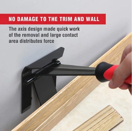 DIY 홈 리노베이션 및 철거용 인체공학적 레드 장갑이 있는 헤비듀티 스테인리스 스틸 네일 풀러 도구 1개 - 강력한 디자인의 바닥, 벽 패널 및 타일 제거 프라이 바, 견고한 구조