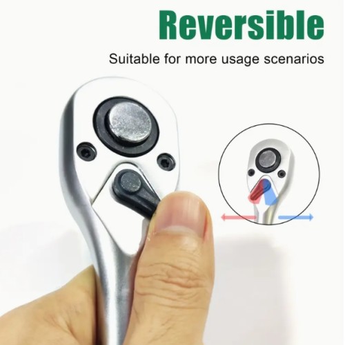 PMMJ 추가 긴 1/2인치 드라이브 래치 렌치, 600mm/23.6인치, 탄소강, 교환 가능한 72개 이빨, 역전 가능, 빠른 릴리스, 자동차, 오토바이, 기계 수리 도구