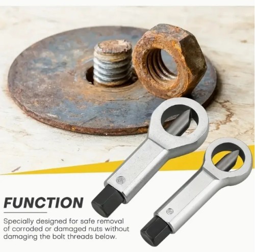 4개 세트 헤비듀티 너트 분리기 - 내구성 있는 녹 방지 너트 크래커와 교체 가능한 턱, 보관함 포함 다용도 금속 도구 | 견고한 설계의 헤비듀티 스크류 및 너트 제거용 | 부서진, 손상된, 부식된 너트 분리