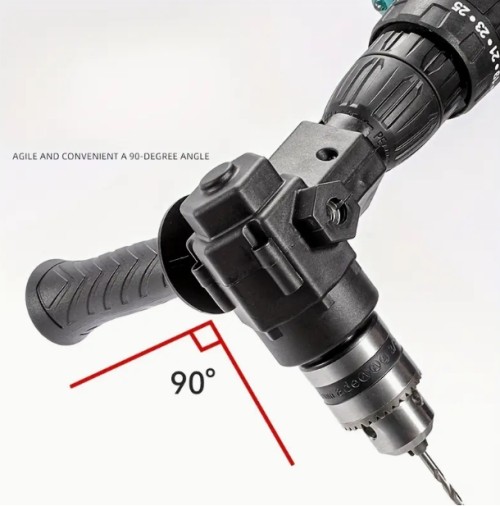 다기능 임팩트 드릴 90도 코너 어댑터, 전기 범용 스크루드라이버 회전용, 내구성 있는 금속 및 플라스틱 구조, 홈 리노베이션 도구 액세서리용 임팩트 드릴 앵글 익스텐더, 다기능 드릴 비트 어댑터 | 인체공학적 디자인 | 금속-플라스틱 어댑터