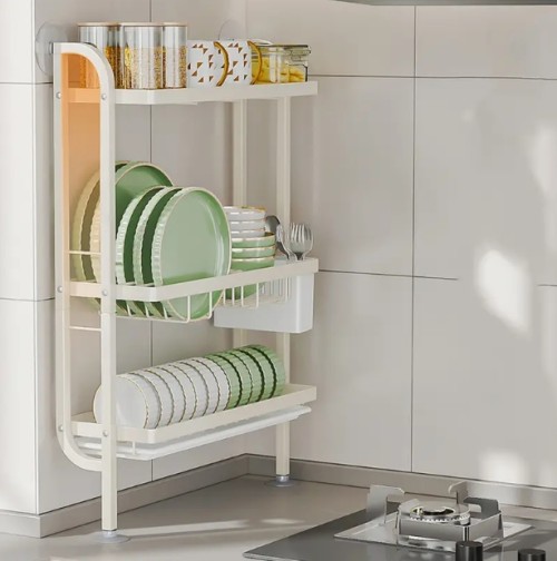 소하피 3단 싱크대 위 식기 건조 랙, 주방 카운터탑 정리대, 화이트 주방 카운터탑 식기 건조 랙, 스탠딩 선반