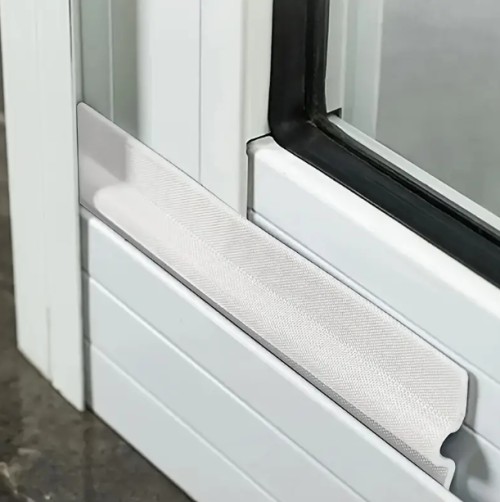 1개 10미터/393.7인치 날씨 보호 자체 접착 패브릭 창문 밀봉 스트립, 방음 단열 테이프 공기 누출 예방용, 문 바닥 균열 틈새 실란트