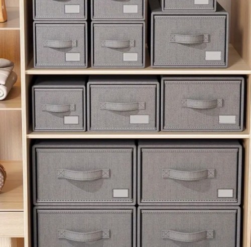 4개 접이식 패브릭 보관함 및 휴대용 서랍 - 대용량 멀티펑셔널 옷, 속옷, 양말 정리함 | 공간 절약형 스택 가능 디자인, 다양한 사이즈, 현대적 스타일, 침대 밑 수납