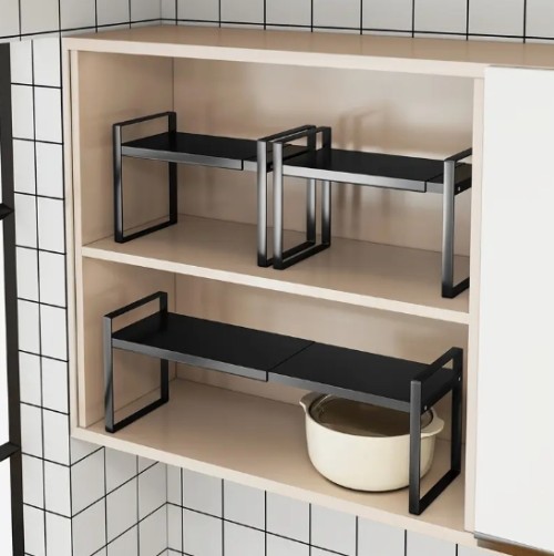 헤비듀티 메탈 주방 캐비닛 정리대 선반 - 조절 가능한 선반, 싱크대 또는 캐비닛 아래 장착용, 공간 절약형 카운터탑 수납 랙, 주방, 식료품 저장실, 욕실용 - 견고한 금속 구조, 주방 정리 및 보관, 식료품 저장실 조직, 세련된 디자인, 내구성 있는 제작, 홈 쿠크, 싱크대 아래 정리대, 주방 캐비닛 정리대, 주방 수납장, 싱크대 아래 정리대, 싱크대 아래 정리대, 싱크대 아래 정리대, 주방 수납장