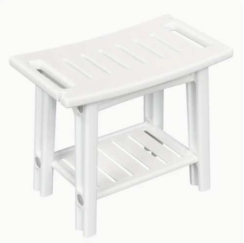 지능형 토끼 홈 욕실 스텐드 - 가벼우며 설치가 필요하지 않습니다. 욕실 및 샤워 용품을 위한 흰색 플라스틱 보관 벤치, 거실, 침실 및 욕실에 이상적입니다. 욕실 스텐드 | 현대 욕실 스텐드 | 내구성 있는 플라스틱 스텐드, 샤워 캐디