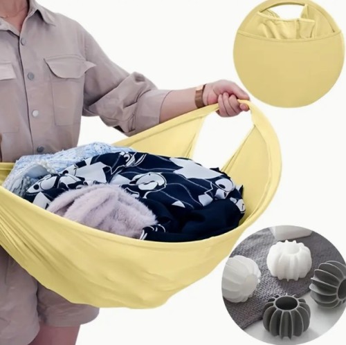 1 세트 접이식 세탁 바구니, 쉬운 보관 세탁기, 편리한 사용 세탁 가방, 직물, 원형, 욕실, 캐주얼 스타일, 손잡이 포함, 세탁 바구니, 세탁 바구니