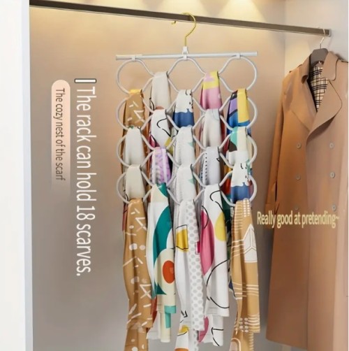 1개, 내구성 있는 실리콘 스카프 걸이대, 스카프, 넥타이, 양말, 옷을 위한 다기능 미끄럼 방지 걸이, 가정, 기숙사, 옷장용 미완성 플라스틱 보관함 - 한 개의 후크, 다중 걸이