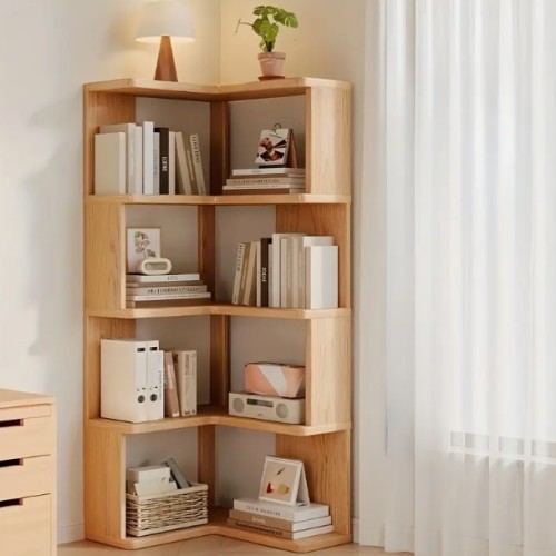 공간 절약형 코너 캐비닛 - 내구성 강한 원목 제작, 간편 조립 바닥 설치 또는 벽걸이 가능 선반 정리대, 거실·침실·홈오피스용 다층 수납 선반 - 책, 장식품, 전자기기 보관을 위한 튼튼한 모서리 유닛, 현대적 미니멀리스트 가구, 세련된 디자인, 내구성 있는 정리함, 다용도 선반, 소형 공간 솔루션
