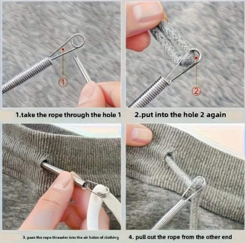 효율적인 스레더, 노력 없이 쉽게 스레딩, 모든 종류의 침구 작업에 적합, 가정용 수선 도구, 로프 스레딩 아티팩트, 굽힐 가능한 로프 스레딩 도구, 다목적 탄성 허리띠, 로프 웨빙 보조 스프링 아이렛 스레더
