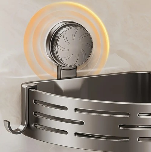 욕실용 2개 세트의 흡입컵 삼각형 바구니, 세면대, 화장실용 벽걸이, 구멍 뚫지 않고 코너에 설치