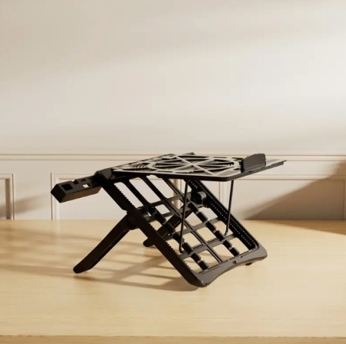 17.3인치 노트북용 조절 가능한 랩탑 스탠드, 휴대용 데스크탑 리저 및 전용 휴대폰 홀더 포함